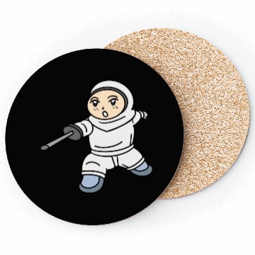 Discover Cartoon kid fencing Coasters