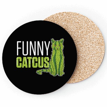 Discover Funny Catcus Cat Mom Gift Coasters