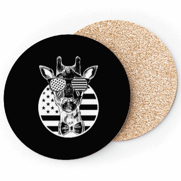 Discover Funny Giraffe American Flag Giraffe US Flag Coasters