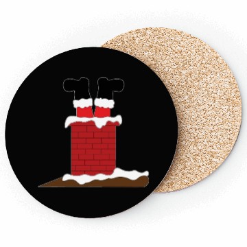 Discover Funny Santa Claus Stuck in chimney Coasters