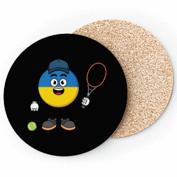 Discover ukraine flag illustration as a tennis player Coasters