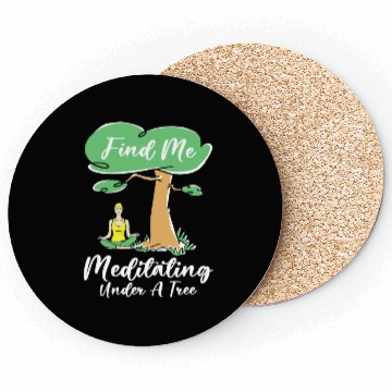 Discover Serenity Meditating Nature Fan Spiritual Yoga Coasters
