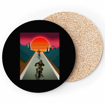 Discover Dirt Bike Rider Sunset Mountain Road Coasters