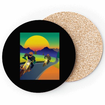 Discover Dirt Bike Rider Sunset Mountain Road Coasters