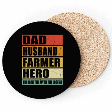 Discover Dad Husband Farmer Hero Coasters