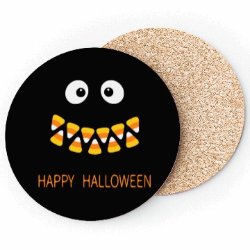 Discover Cute Candy Corn Face For Halloween Costume Coasters