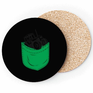 Discover Farming Farmer Pocket Tractor Coasters