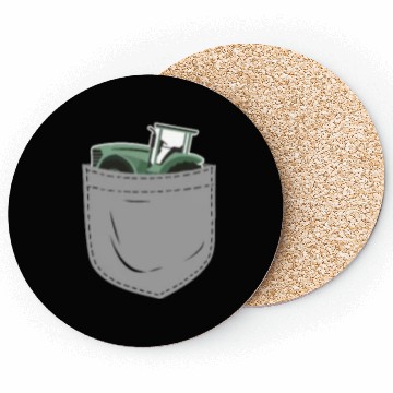Discover Farming Farmer Pocket Tractor Coasters