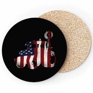 Discover Farming Farmer American Flag Us Coasters
