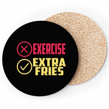 Discover Exercise Extra Fries Gym Workout Chips Coasters