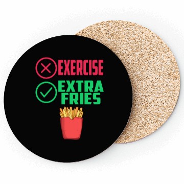 Discover Exercise Extra Fries Chips Workout Gym Coasters