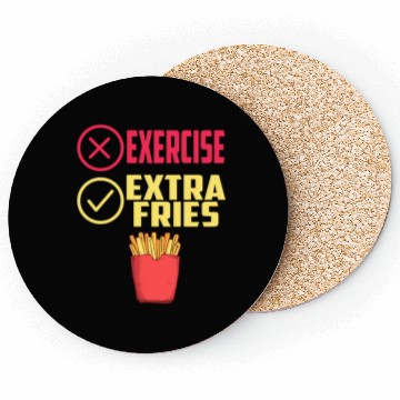 Discover Exercise Extra Fries Chips Workout Gym Coasters