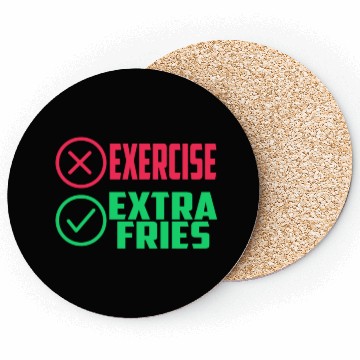 Discover Exercise Extra Fries Gym Workout Chips Coasters
