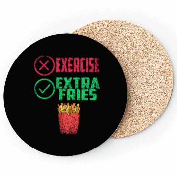 Discover Exercise Extra Fries Workout Chips Gym Coasters