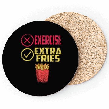 Discover Exercise Extra Fries Gym Workout Chips Coasters