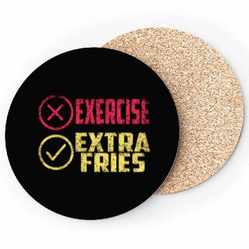 Discover Exercise Extra Fries Chips Workout Gym Coasters