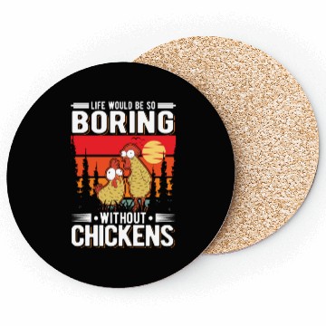 Discover Chickens Gift Farmer Chicken Coop Coasters