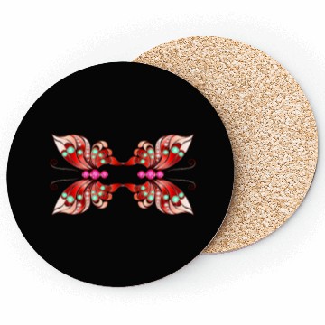 Discover Jewelry Butterfly Red Shape Coasters