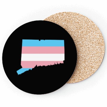 Discover Trans Flag Connecticut LGBT Pride Support Coasters