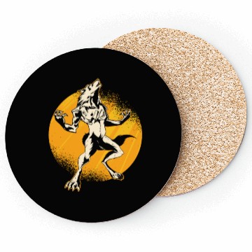 Discover Halloween Monster Line Art Werewolf Horror Coasters