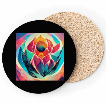 Discover Colorful mandala flower version 4 Coasters