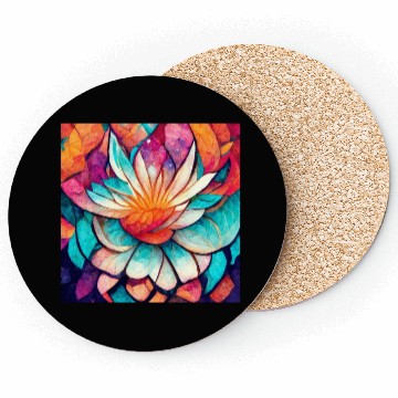 Discover Colorful mandala flower version 3 Coasters