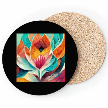 Discover Colorful mandala flower version 8 Coasters