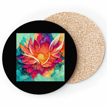 Discover Colorful mandala flower version 7 Coasters
