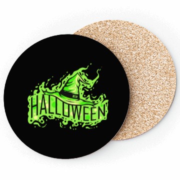 Discover Green Witch Hat Costume For Halloween Coasters