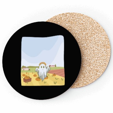 Discover Retro Pumpkin Farm Ghost For A Trick Or Treat Coasters