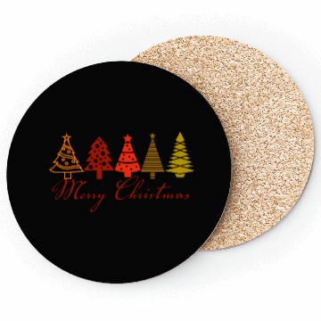 Discover Merry Christmas , colorful Xmas tree design Coasters