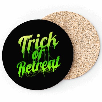 Discover Green Spiderweb Letter Trick Or Retreat Halloween Coasters