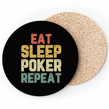Discover Eat Sleep Poker Repeat Player Funny Lover Vintage Coasters