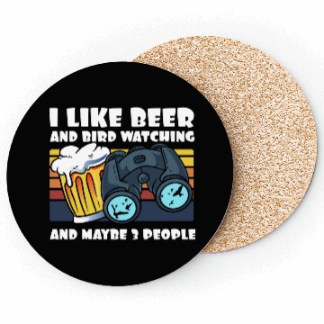 Discover Birdwatching I Like Beer Binoculars Ornithologist Coasters