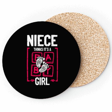 Discover Niece Thinks It's a Girl Gender Reveal Funny Baby Coasters