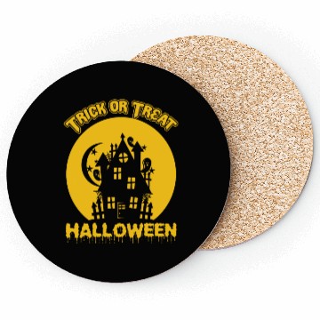 Discover Trick or Treat Halloween Coasters Design