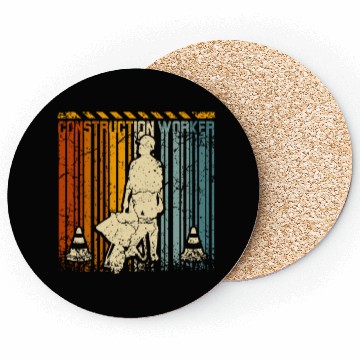 Discover Retro vintage construction worker Coasters