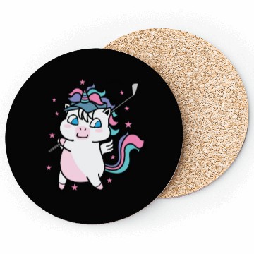 Discover Unicorn playing Golf Fabulous Creature Sport Coasters