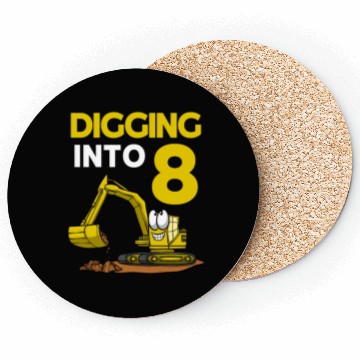 Discover Excavator Driver Digging Into 8 Birthday Excavator Coasters