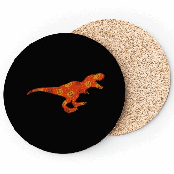 Discover Dinosaur Pumpkin Head Jack O' Lantern Halloween Coasters