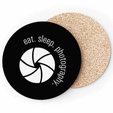 Discover Eat Sleep Photography Cool Camera Aperture Coasters