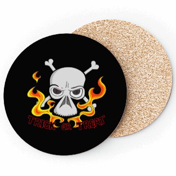 Discover Trick or Treat Cartoon Horror Fiery Skull Coasters