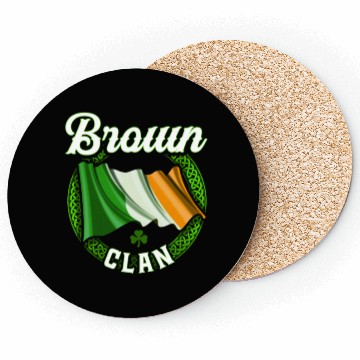 Discover Brown Surname Irish Last Name Ireland Flag Coasters