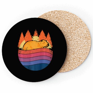 Discover Retro Capybara In Nature Vintage Capibara Coasters