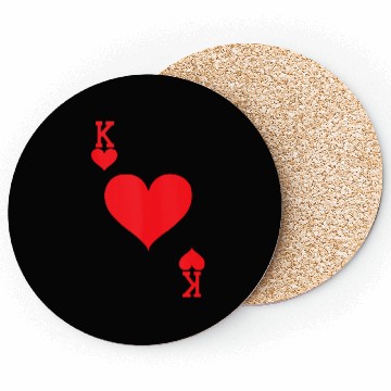 Discover King of Hearts Playing Card Halloween Costume Tank Coasters