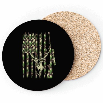 Discover Deer Hunter Camouflage Flag Deer Head - Deer Hunti Coasters