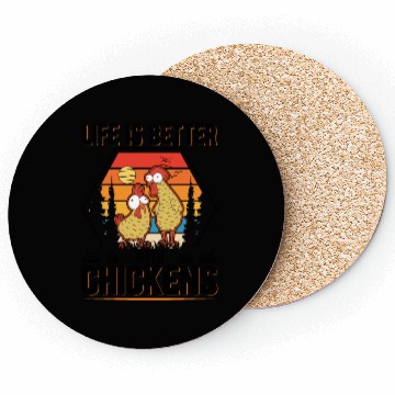 Discover Chickens Farmer Chicken Coop Coasters