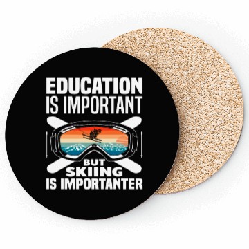Discover Skiing Education Saying Skier Gift Coasters
