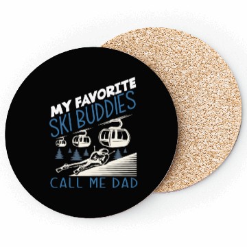 Discover Skiing Dad Skier Father Gift Coasters