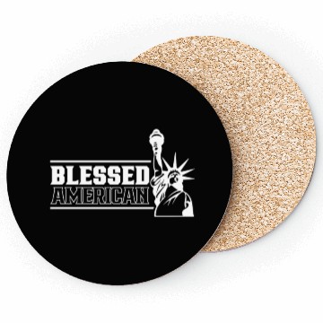 Discover Blessed American America US Patriotic USA Coasters